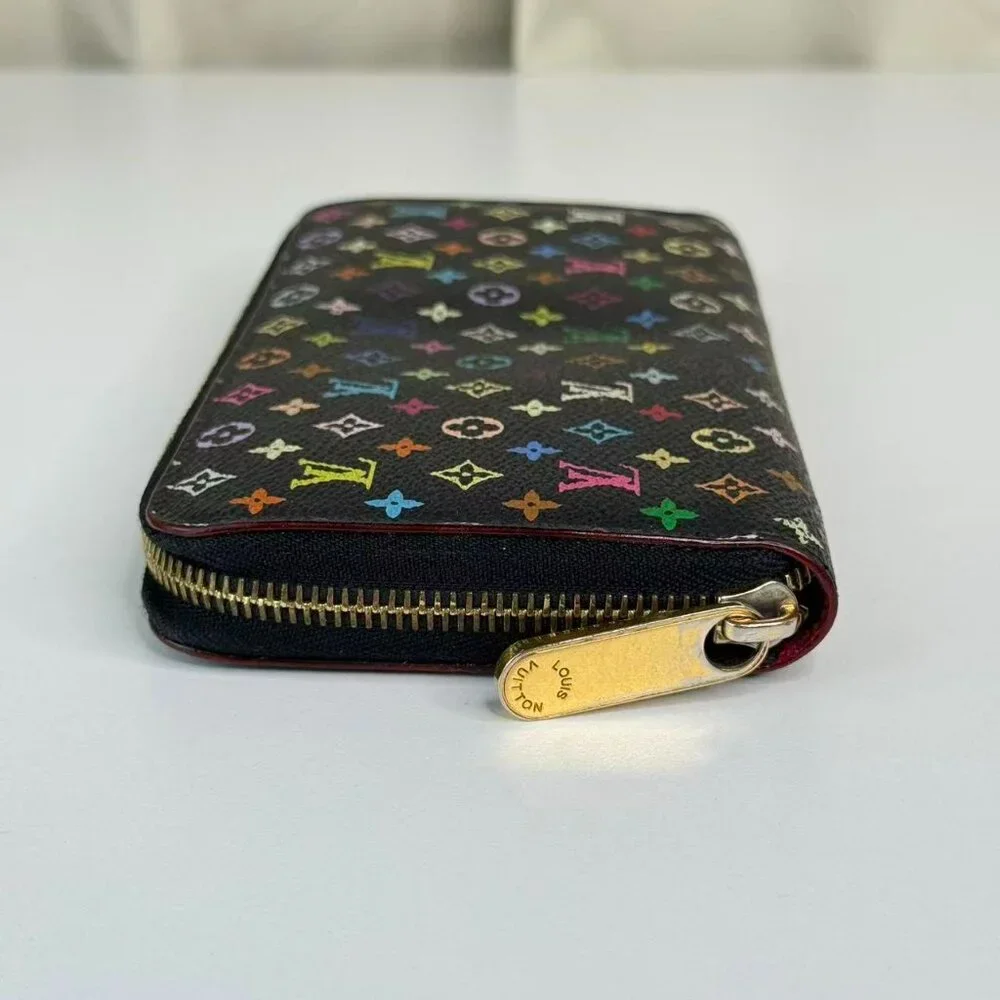 Louis Vuitton Black Multicolor Wallet with Colorful Monogram Design